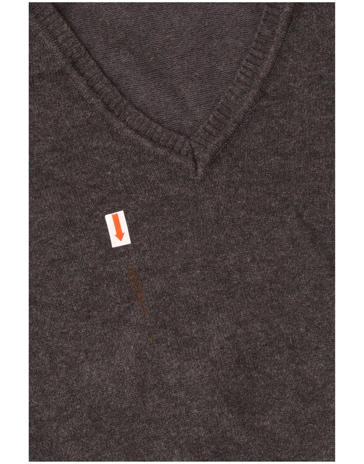 Zara Boys V-Neck Jumper Sweater 7-8 Years Small Grey Cotton