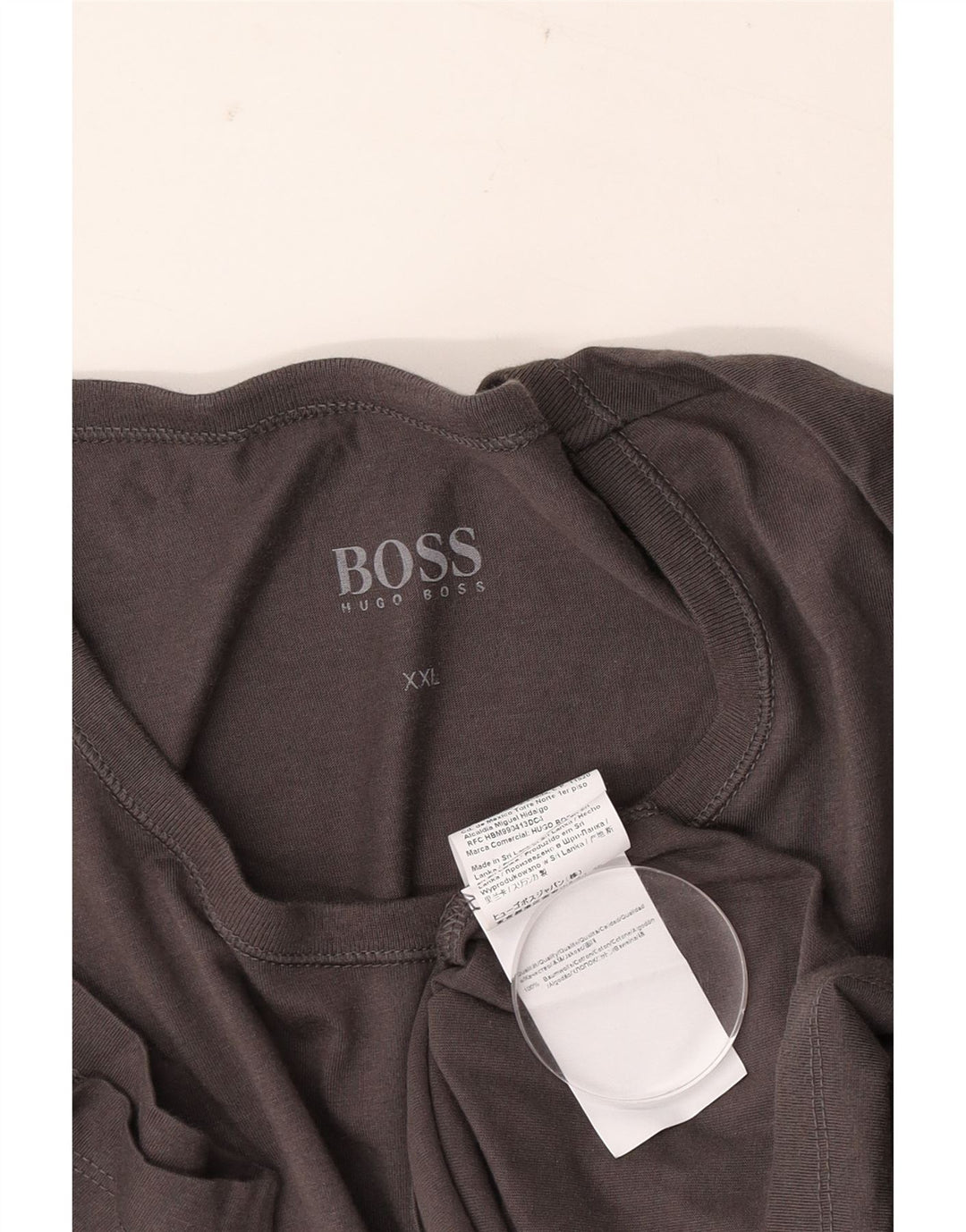Hugo Boss Mens T-Shirt Top 2XL Grey Cotton