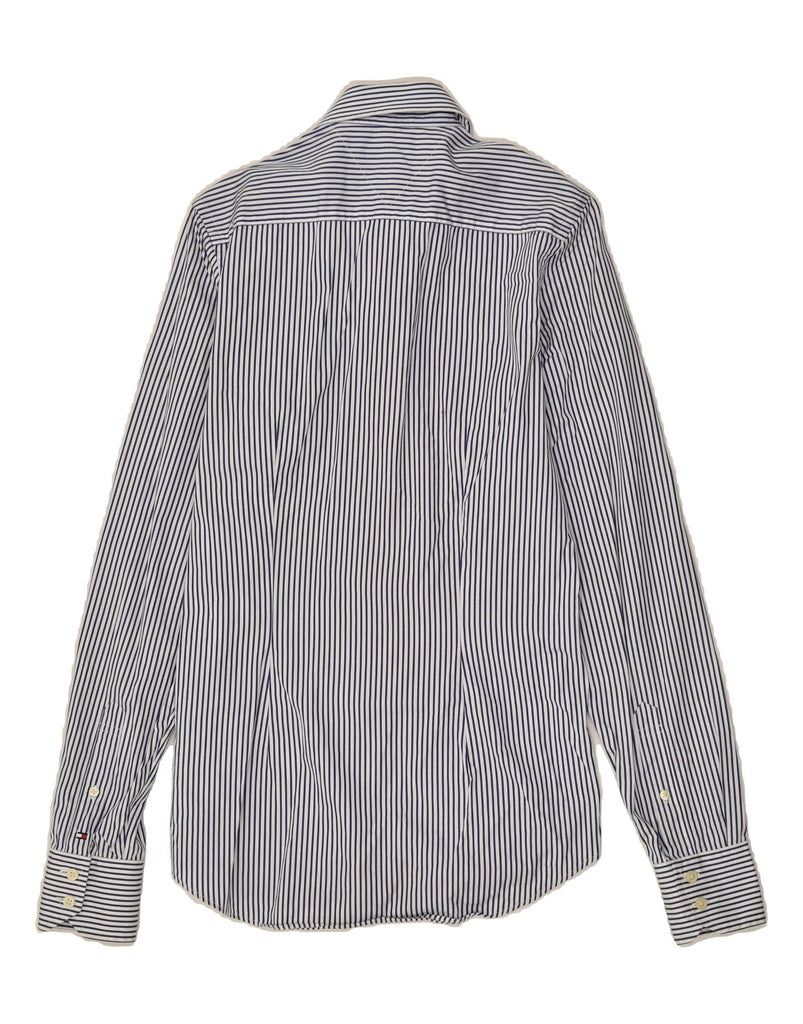 TOMMY HILFIGER Mens Premium Shirt Small White Pinstripe Cotton | Vintage Tommy Hilfiger | Thrift | Second-Hand Tommy Hilfiger | Used Clothing | Messina Hembry 