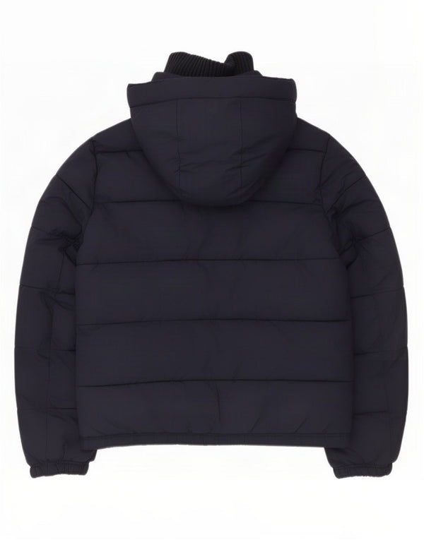Abercrombie & Fitch Mens Hooded Padded Jacket UK 42 XL Navy Blue Polyester