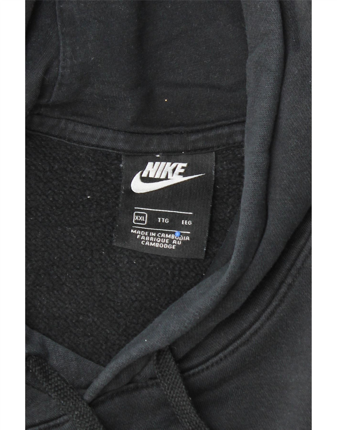 NIKE Mens Hoodie Jumper 2XL Black Cotton