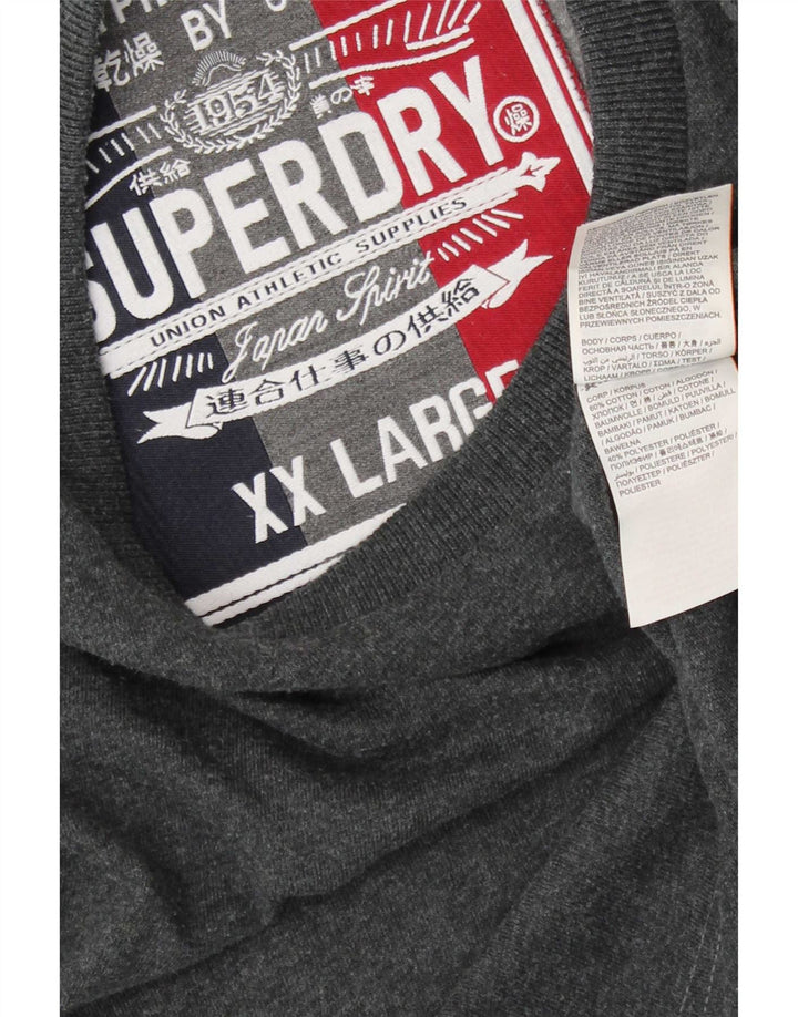 Superdry Mens Graphic Top Long Sleeve 2XL Grey Cotton