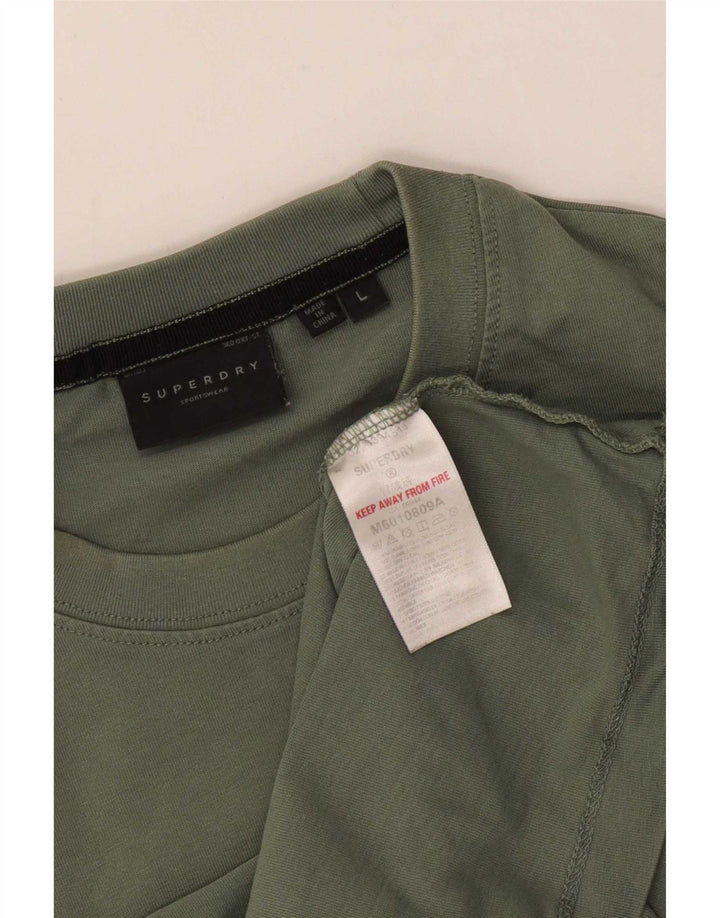 Superdry Mens Graphic T-Shirt Top Large Green Cotton