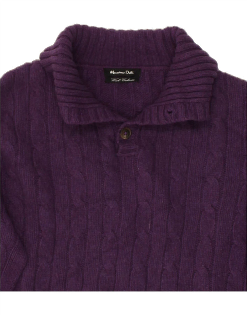 MASSIMO DUTTI Womens Button Neck Jumper Sweater UK 16 Large Purple | Vintage Massimo Dutti | Thrift | Second-Hand Massimo Dutti | Used Clothing | Messina Hembry 