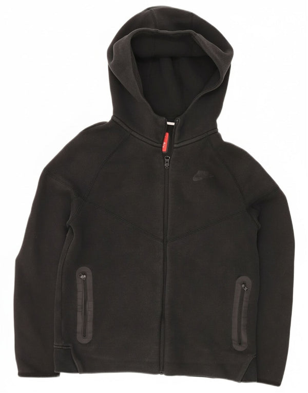 Nike Boys Zip Hoodie Sweater 13-14 Years XL Black Cotton