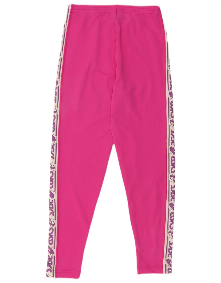 Asics Womens Graphic Tracksuit Trousers UK 12 Medium Pink Colourblock