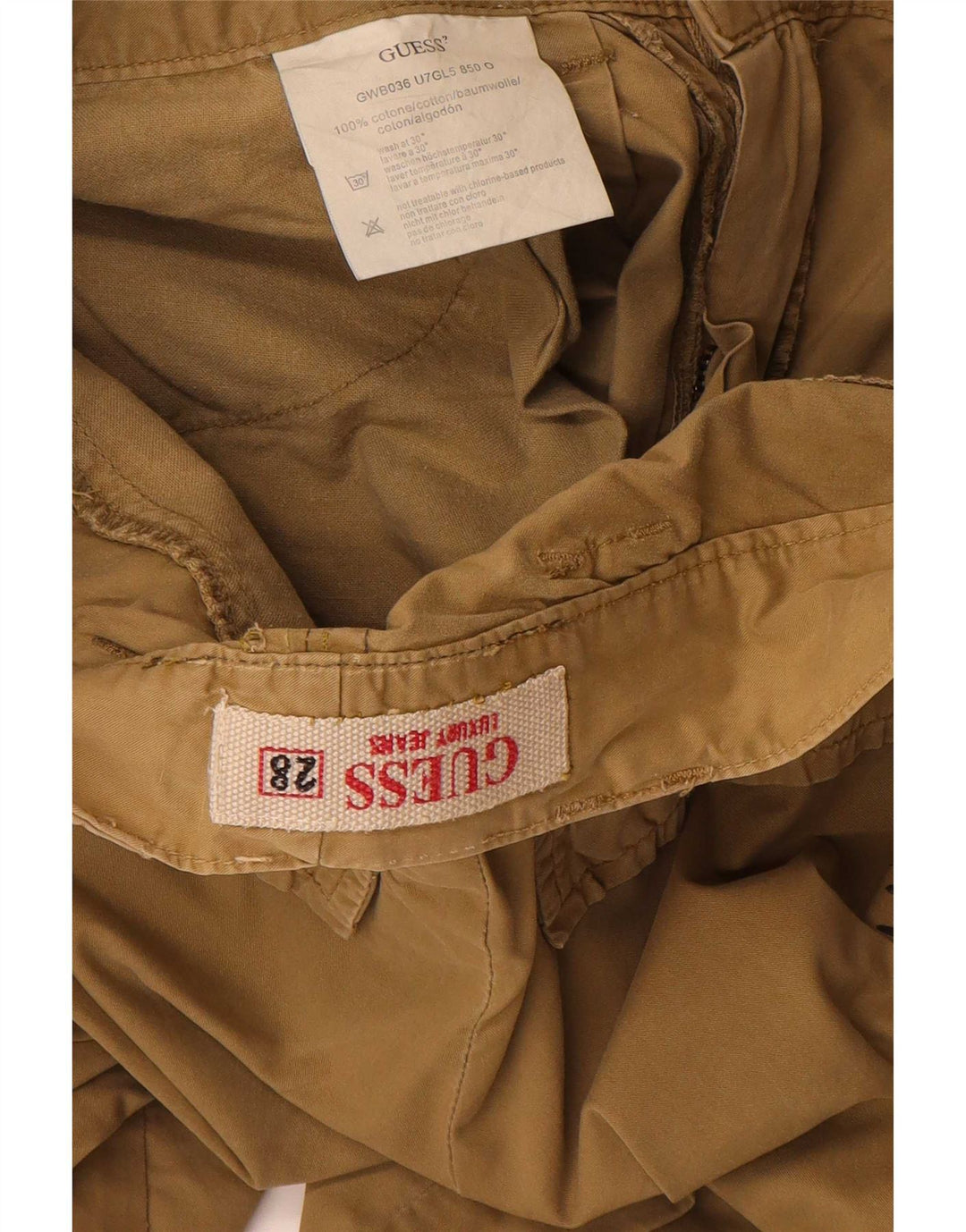 Guess Mens Casual Shorts Medium W28 Khaki Cotton