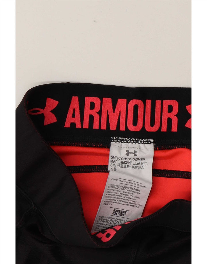 Under Armour Womens Heat Gear Leggings UK 10 Small Red Geometric Polyester