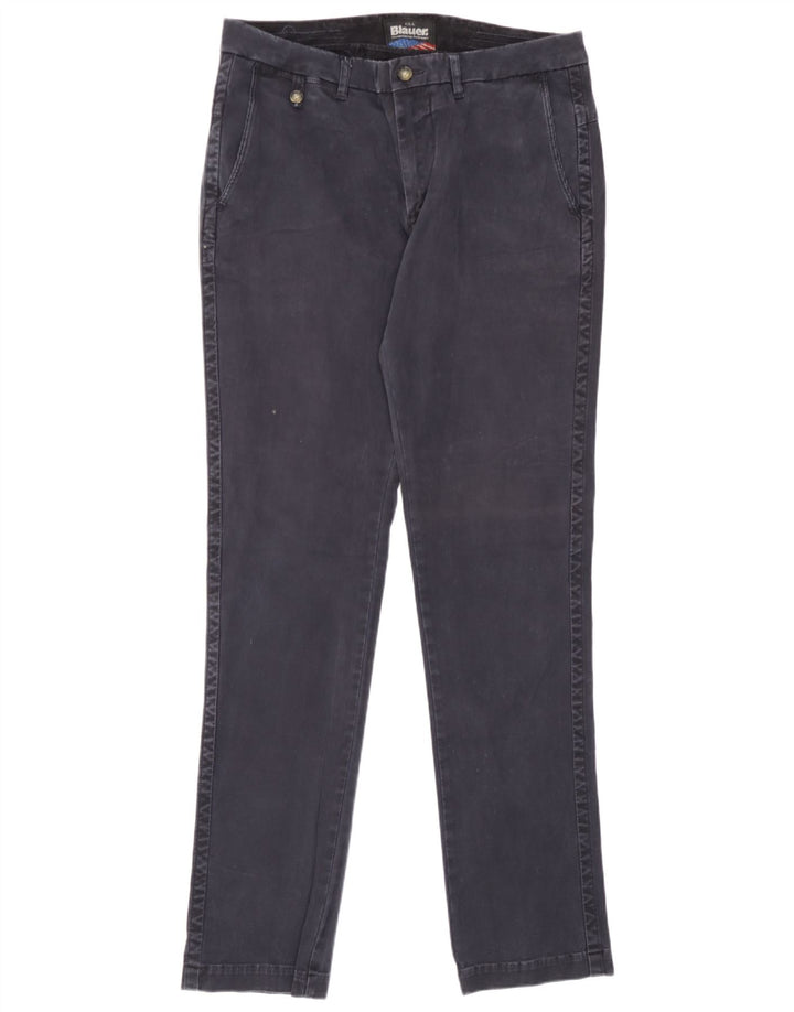 Blauer Mens Slim Chino Trousers W32 L34 Navy Blue Cotton