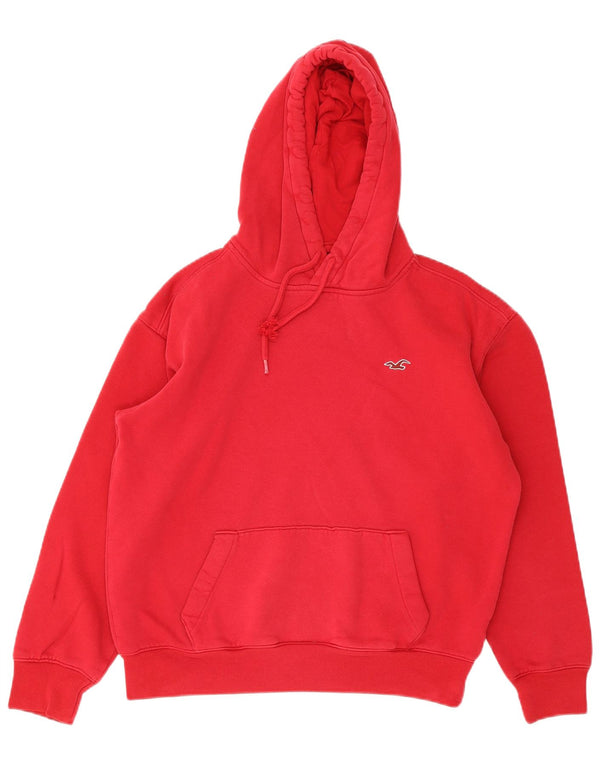 Hollister Mens Hoodie Jumper Medium Red Cotton