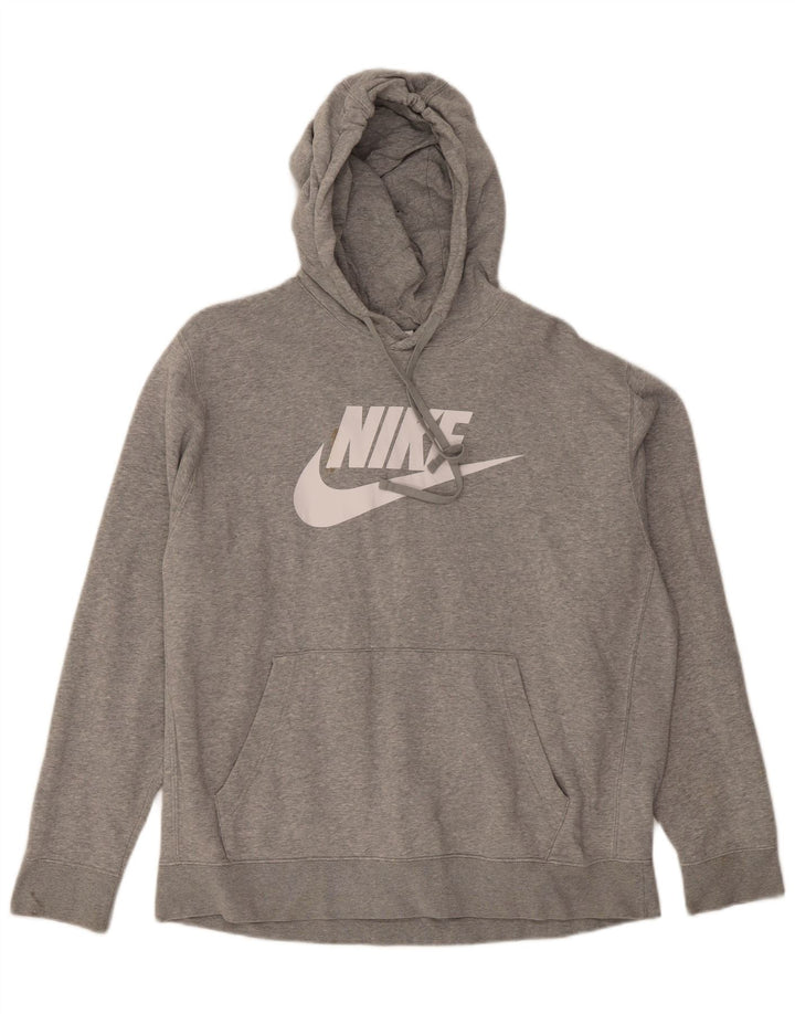Nike Mens Graphic Hoodie Jumper XL Grey Cotton