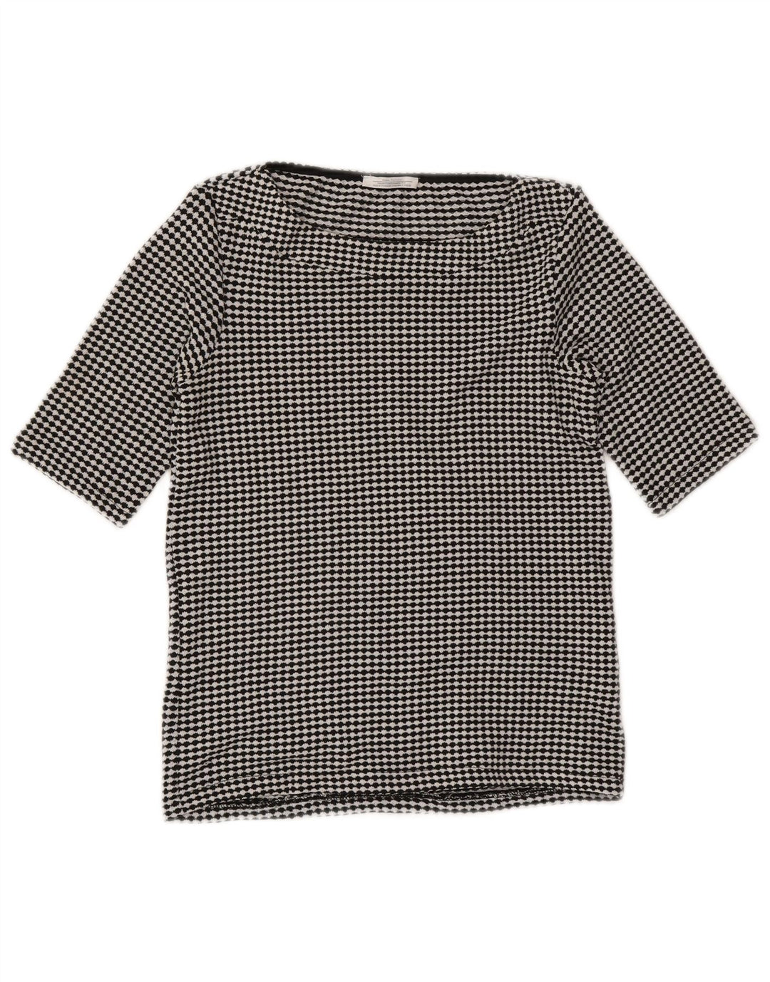 ZARA Womens Blouse Top UK 10 Small Black Striped Polyester