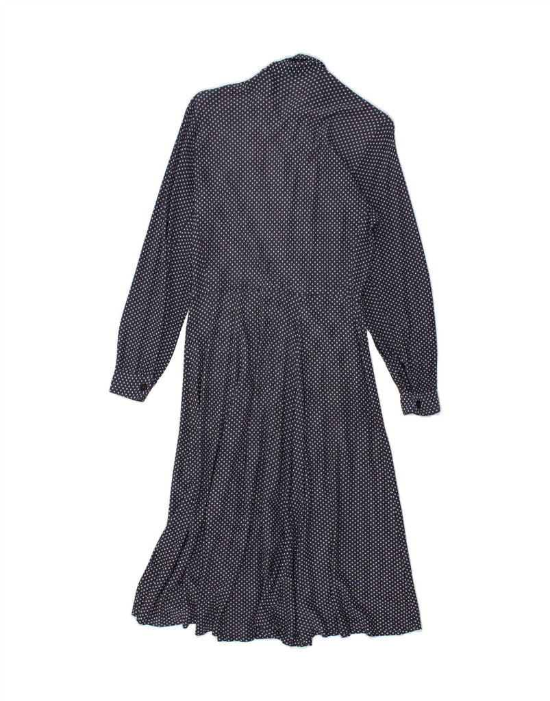 VINTAGE Womens Long Sleeve Shirt Dress UK 12 Medium Black Polka Dot | Vintage Vintage | Thrift | Second-Hand Vintage | Used Clothing | Messina Hembry 