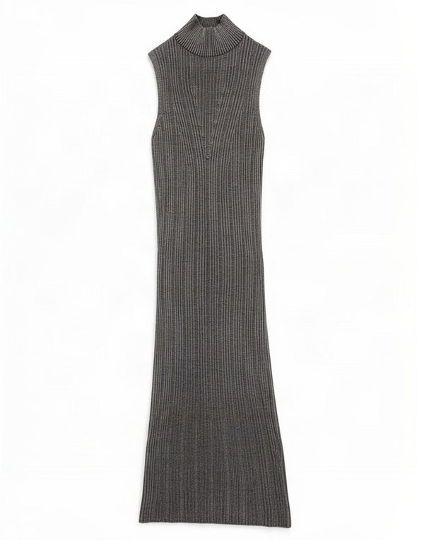 Zara Womens Maxi Sleeveless Jumper Dress UK 8 Small Silver Colourblock
