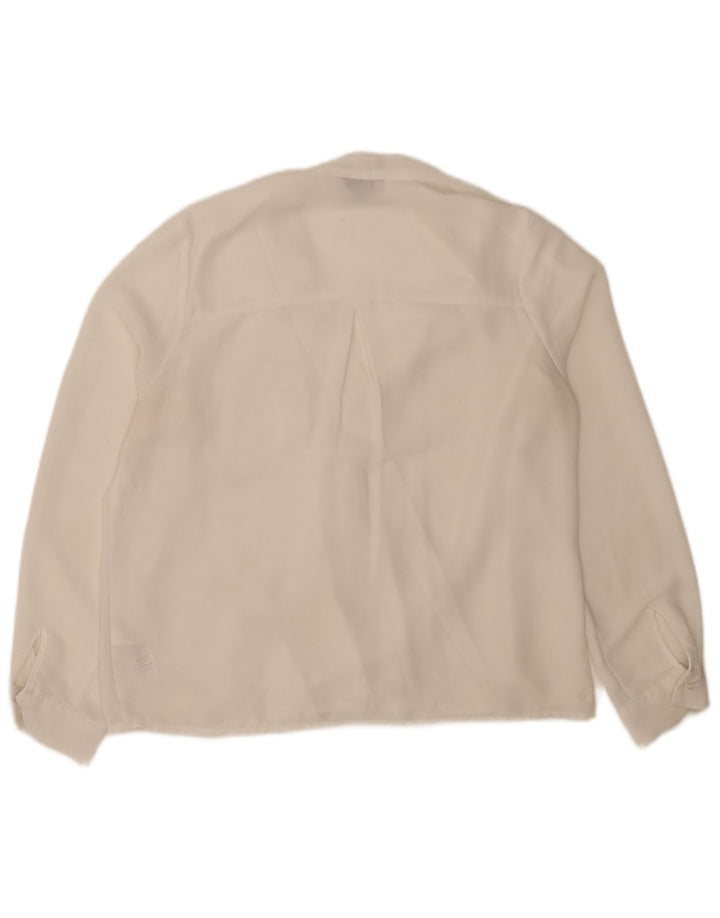 Topshop Womens Long Sleeve Blouse Top UK 12 Medium White Polyester