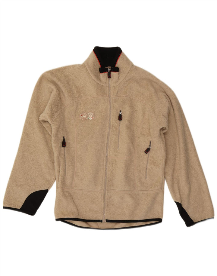 Fila Mens Fleece Jacket UK 36 Small Beige Polyester