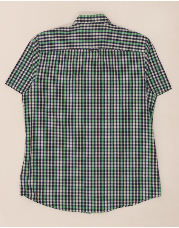 CREW CLOTHING Mens Short Sleeve Shirt Medium Multicoloured Gingham Cotton
