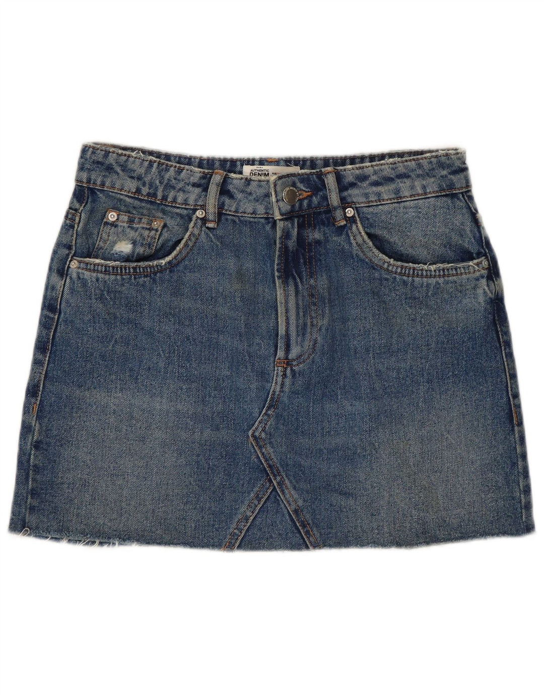 ZARA Womens Mini Denim Skirt Small W26  Blue Cotton
