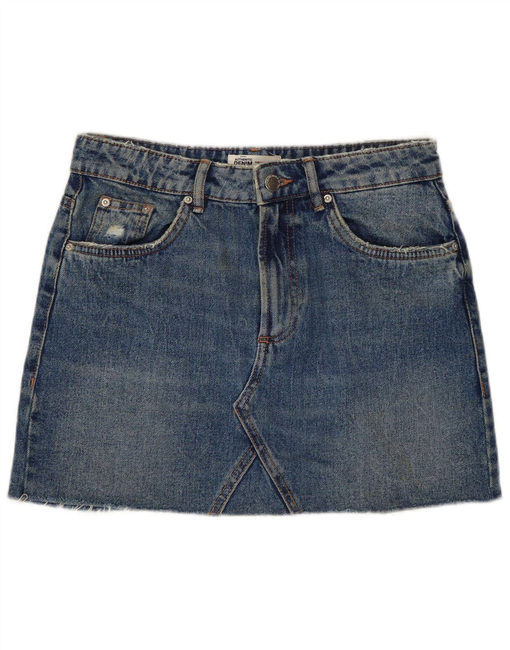 ZARA Womens Mini Denim Skirt Small W26  Blue Cotton