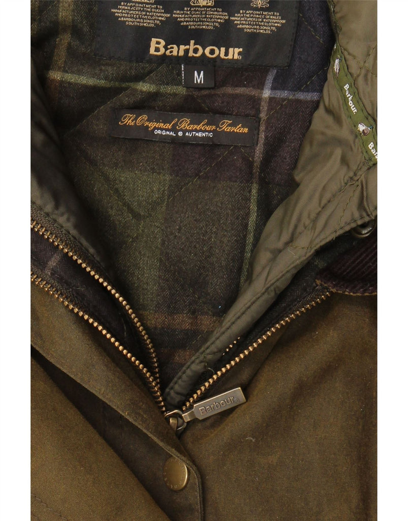 BARBOUR Boys Waxed Cotton Jacket 8-9 Years Medium Khaki Vintage Barbour and Second-Hand Barbour from Messina Hembry 