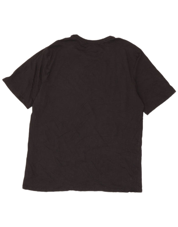 Champion Mens Graphic T-Shirt Top 2XL Black Cotton
