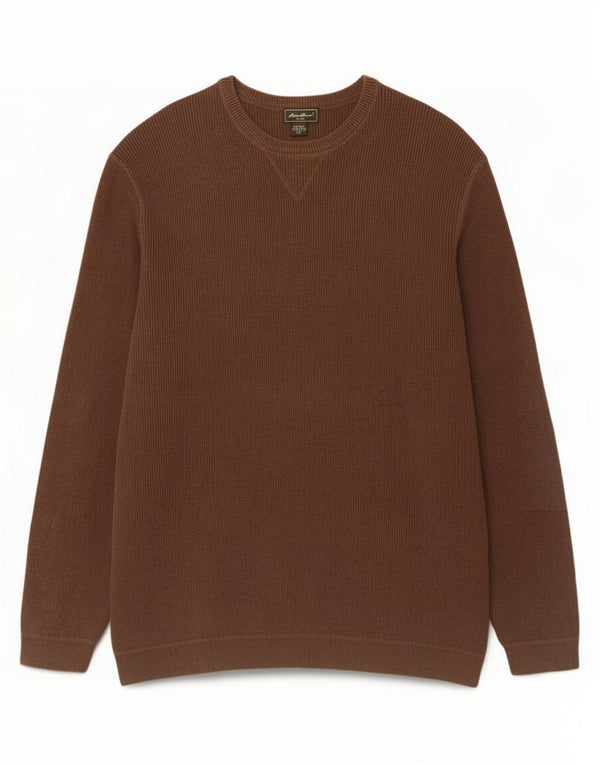Eddie Bauer Mens Crew Neck Jumper Sweater 3XL Brown Cotton
