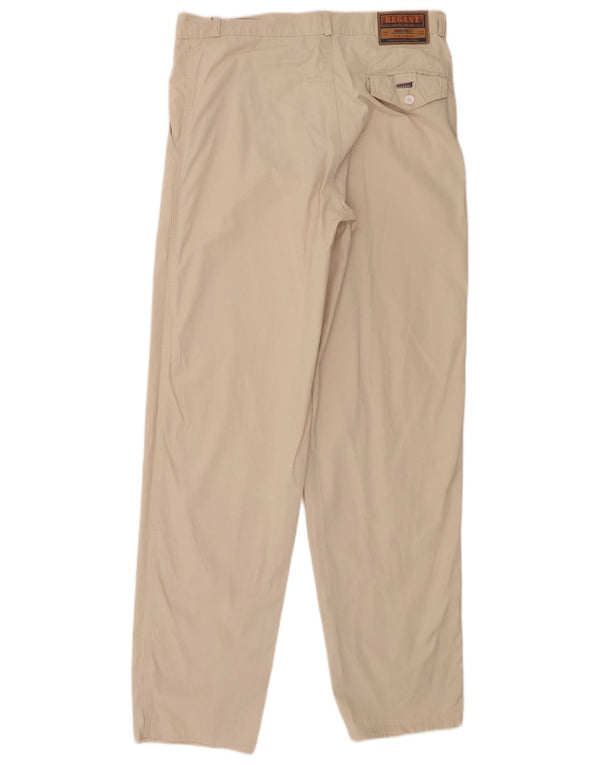 Vintage Mens Pegged Chino Trousers W32 L32 Beige Cotton
