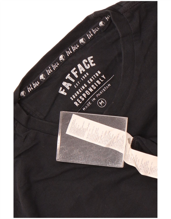 Fat Face Mens T-Shirt Top Medium Black Cotton