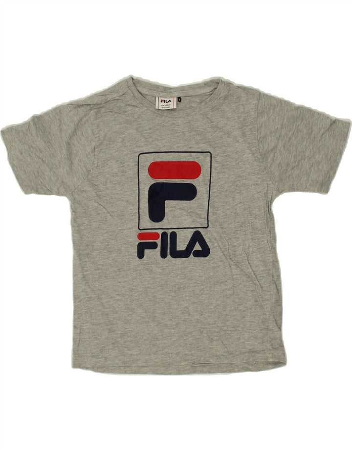 FILA Boys Graphic T-Shirt Top 9-10 Years Grey Cotton Vintage Fila and Second-Hand Fila from Messina Hembry 