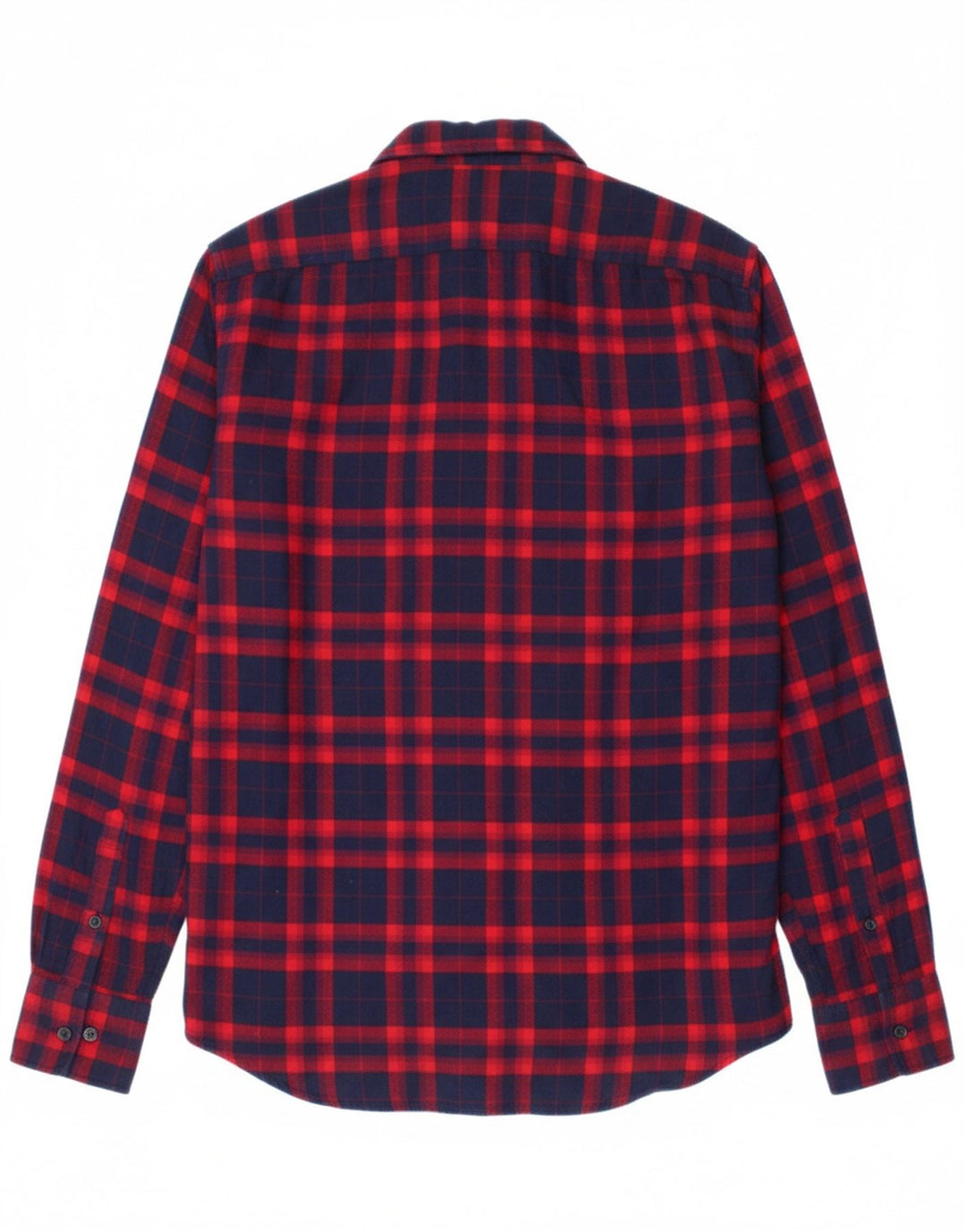 REPLAY Mens Flannel Shirt Medium Navy Blue Check Cotton