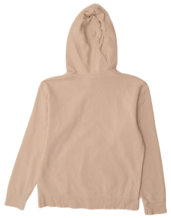 Adidas Womens Oversized Hoodie Jumper UK 10 Small Beige Cotton