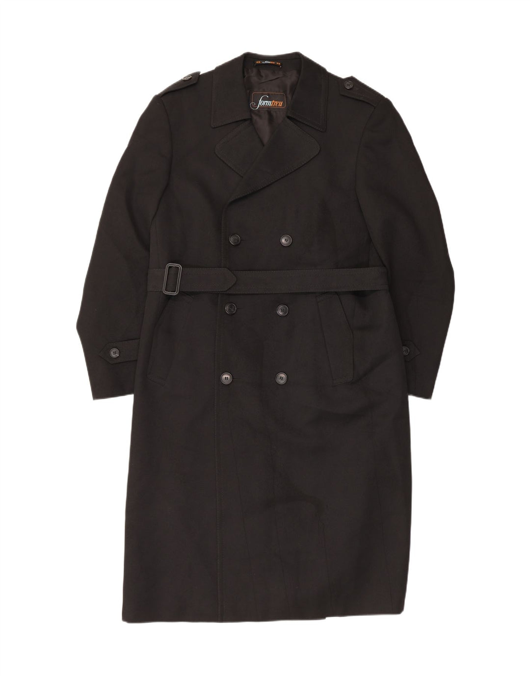 FORMTREU Mens Trench Coat EU 46 Small Black Polyester