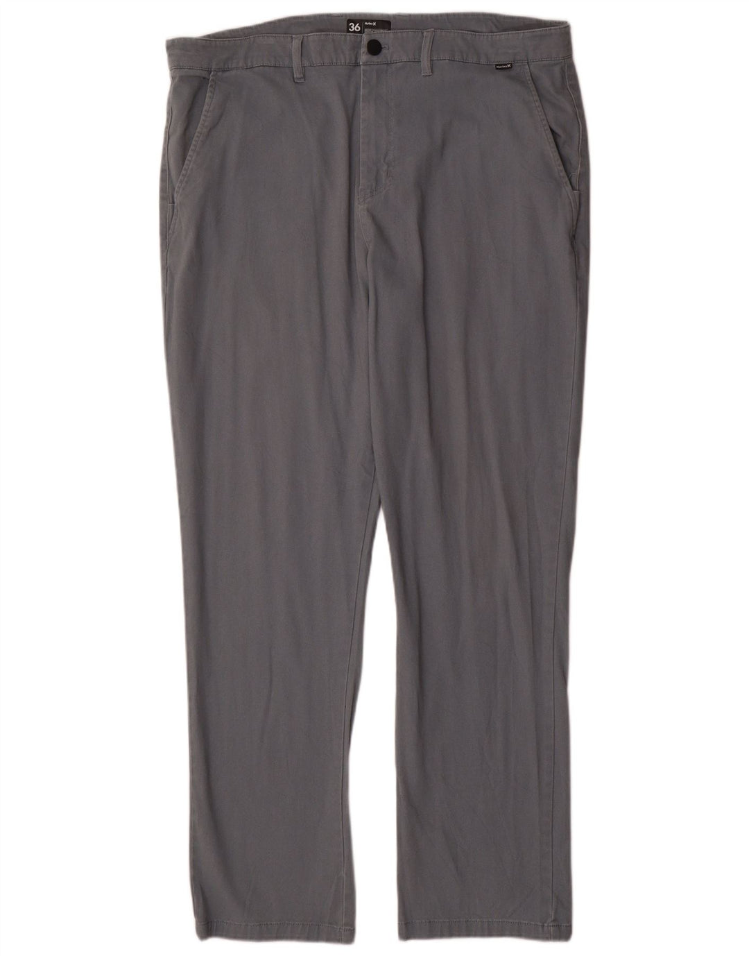 HURLEY Mens Straight Chino Trousers W36 L32 Grey Cotton