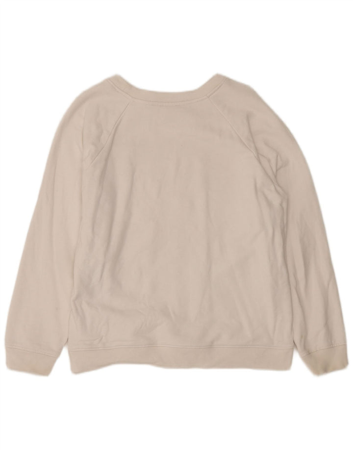 LEVI'S Womens Graphic Sweatshirt Jumper UK 14 Medium White Cotton