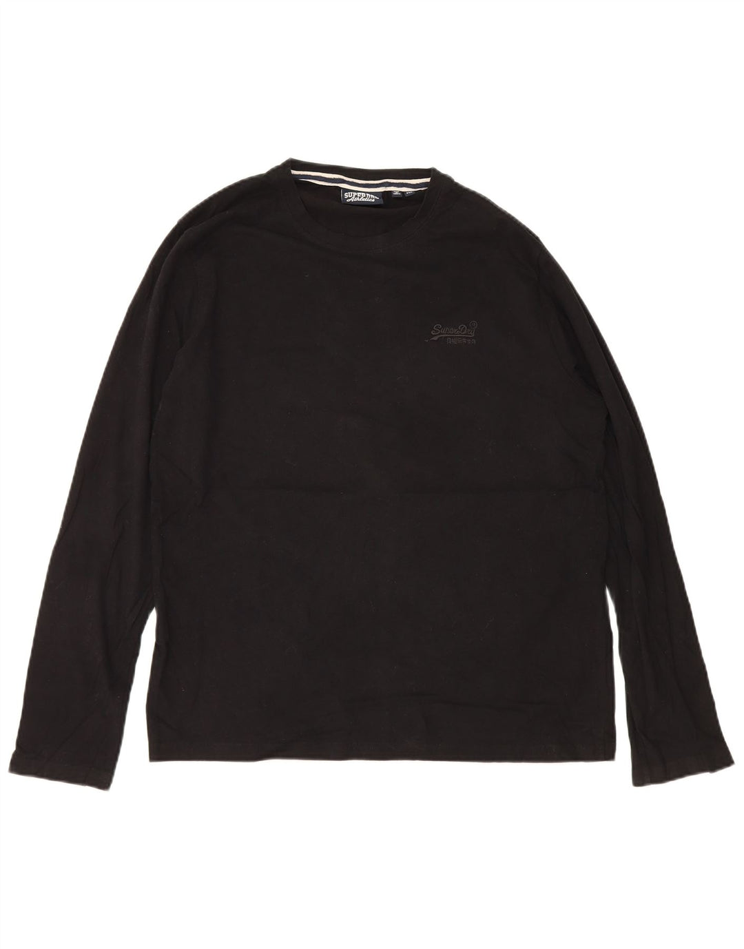 Superdry Mens Top Long Sleeve 2XL Black Cotton