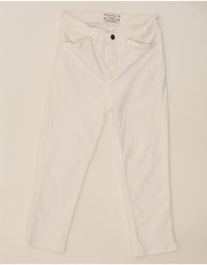 FAT FACE Womens Capri Jeans UK 8 Small W26 L20 White Cotton Vintage Fat Face and Second-Hand Fat Face from Messina Hembry 