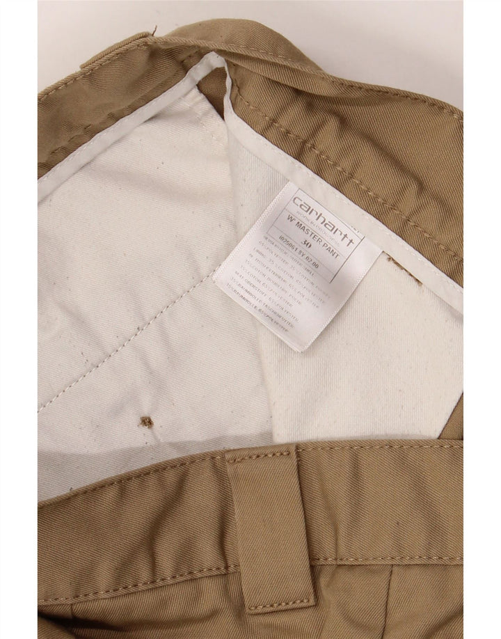 Carhartt Mens Straight Chino Trousers W30 L30 Beige Polyester