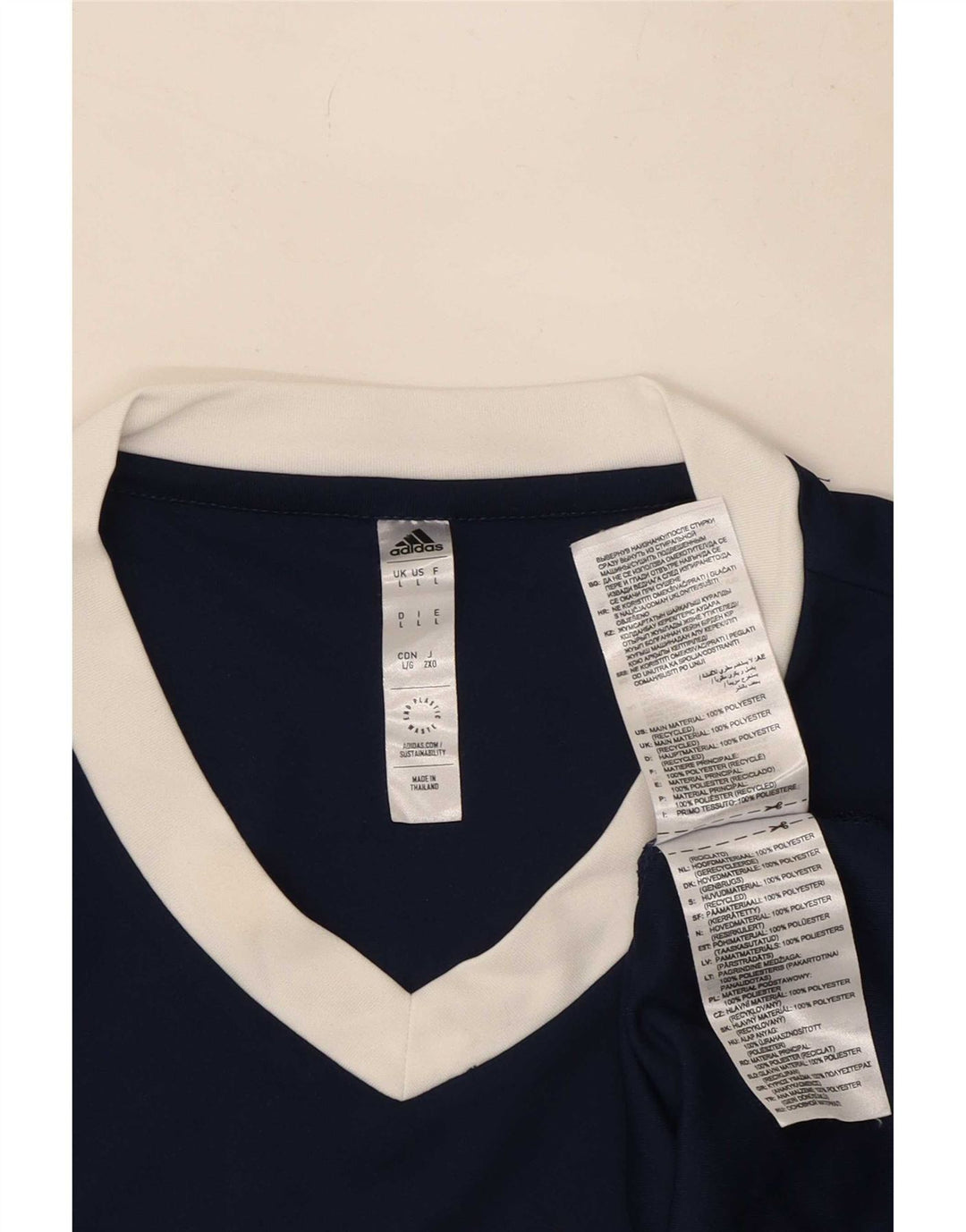 Adidas Mens Aeroready T-Shirt Top Large Navy Blue Colourblock Polyester