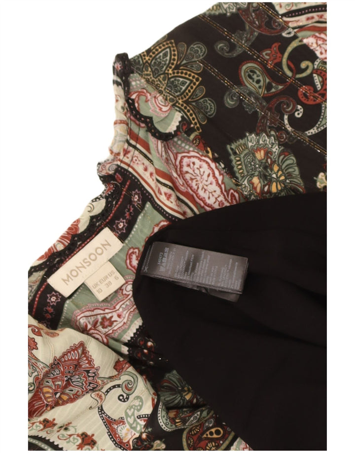 Monsoon Womens 3/4 Sleeve Maxi Dress UK 10 Small Multicoloured Patchwork
