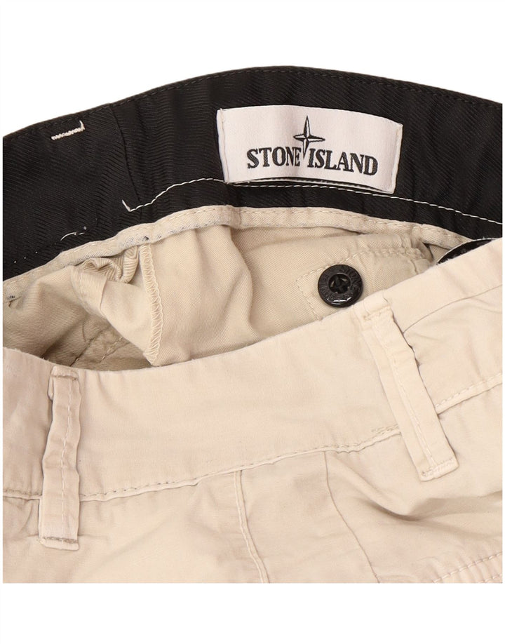 STONE ISLAND Mens Slim Cargo Trousers W29 L29 Beige Cotton