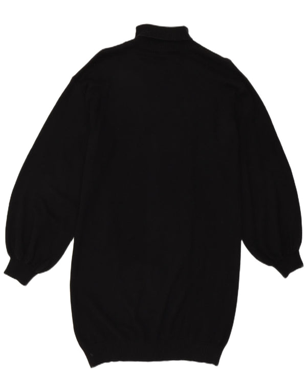 Moschino Girls Graphic Roll Neck Jumper Dress 13-14 Years Black Cotton