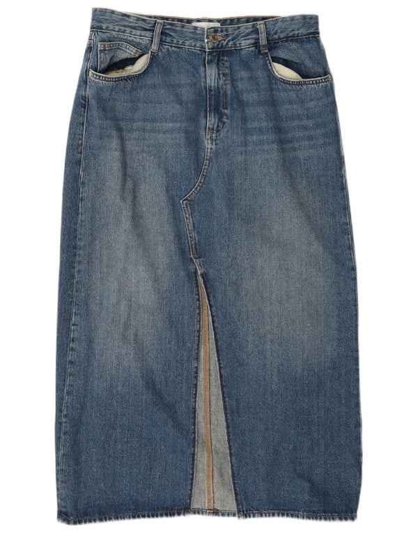 Zara Womens High Waist Denim Skirt Large W30 Blue