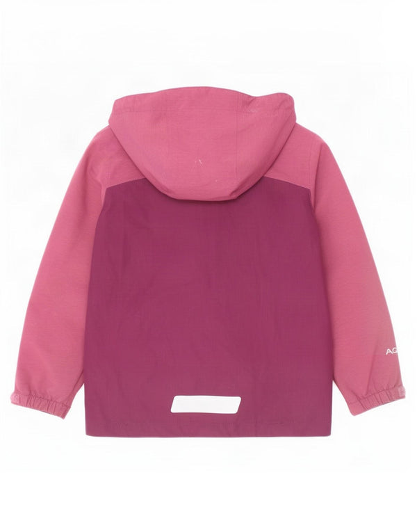Berghaus Girls Hooded Rain Jacket 5-6 Years Maroon Colourblock Polyester