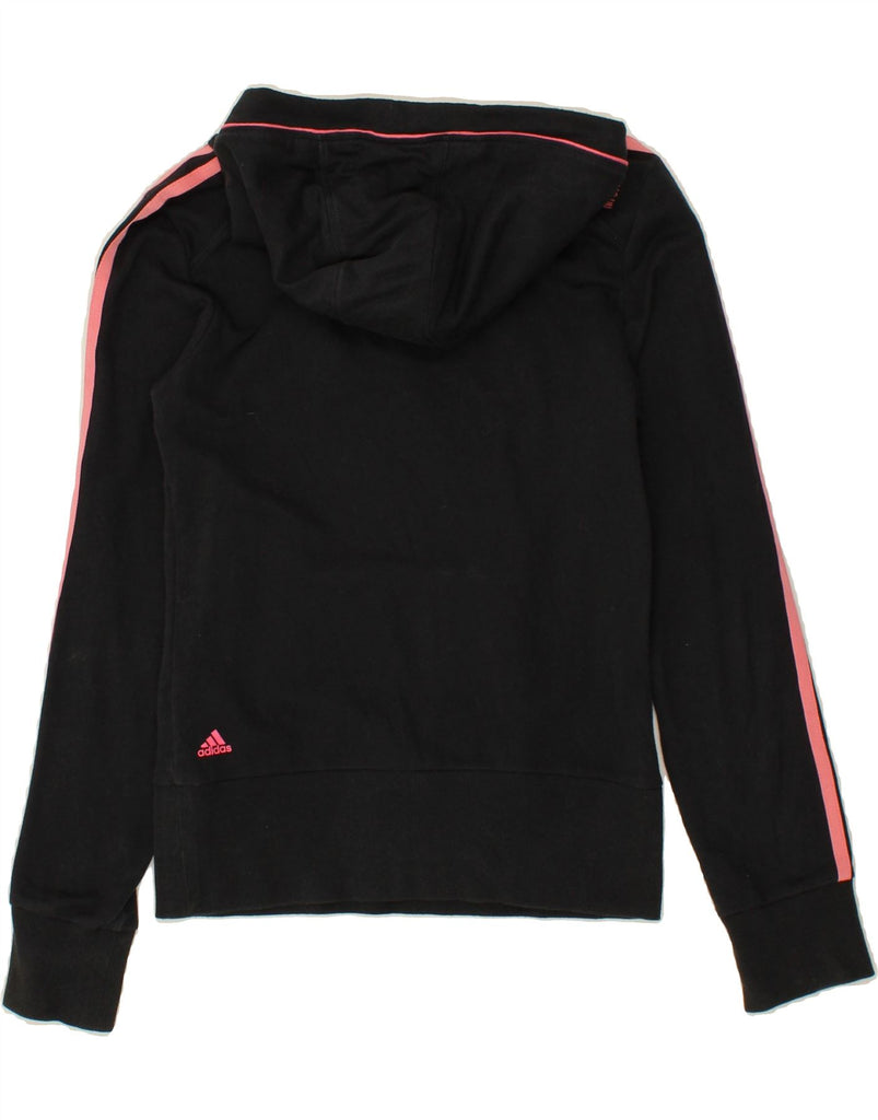 ADIDAS Womens Graphic Hoodie Jumper UK 8 Small Black Cotton | Vintage Adidas | Thrift | Second-Hand Adidas | Used Clothing | Messina Hembry 