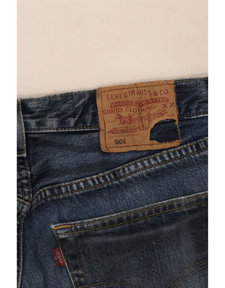 Levi's Mens 501 Cropped Straight Jeans W28 L25 Blue Cotton