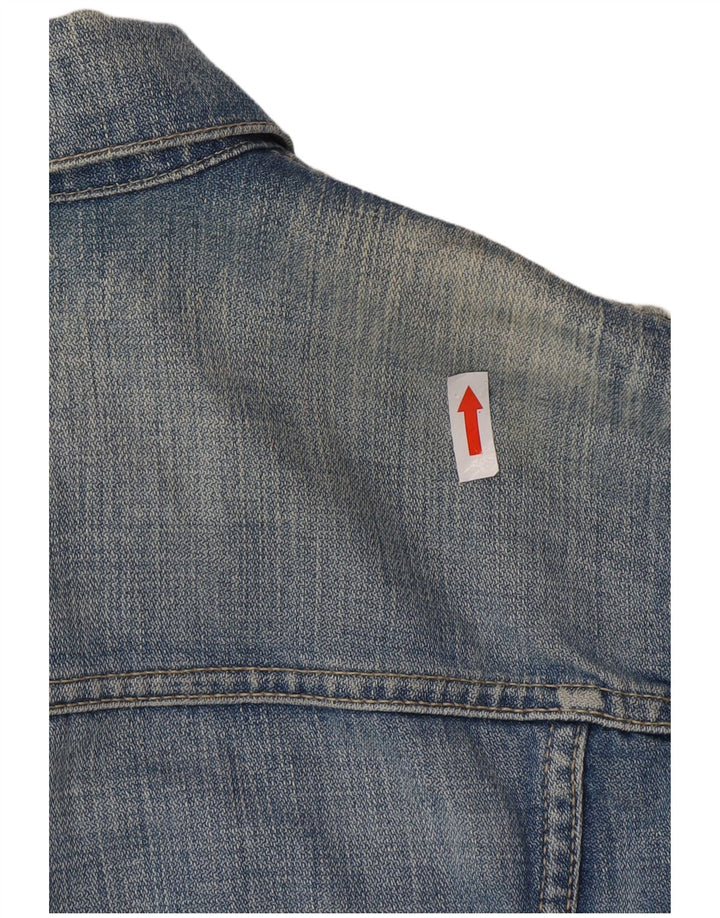 Meltin' Pot Womens Denim Jacket UK 14 Medium Blue Cotton