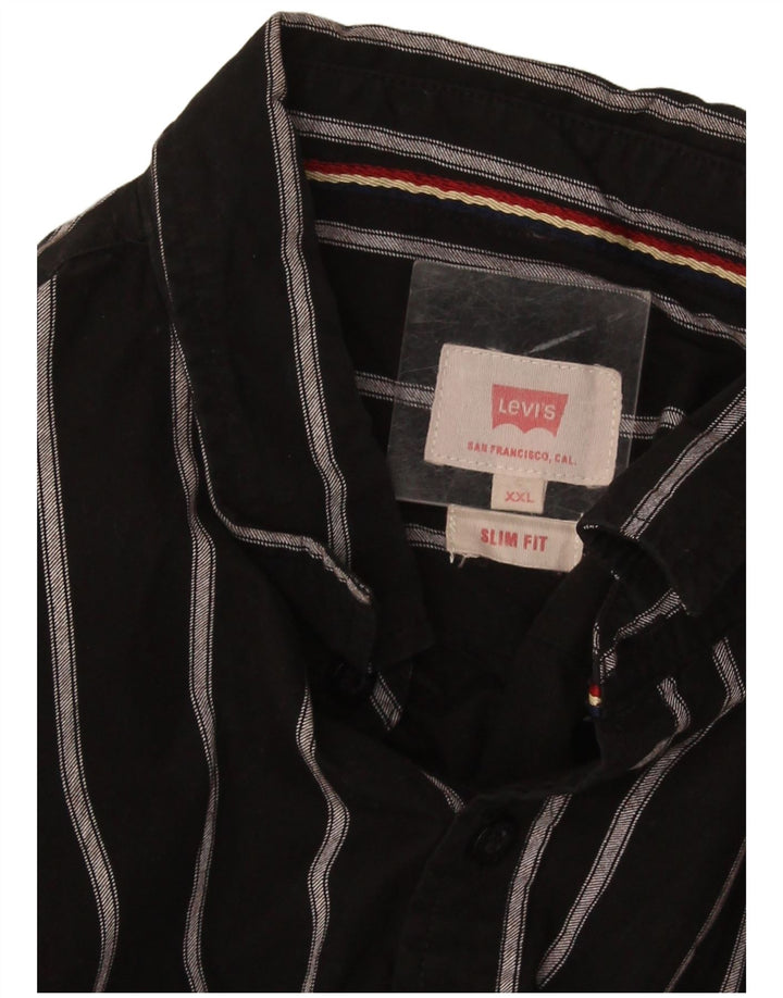 Levi's Mens Slim Fit Shirt 2XL Black Striped