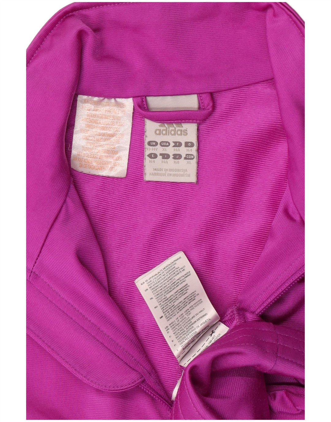 Adidas Girls Tracksuit Top Jacket 13-14 Years Purple Polyester