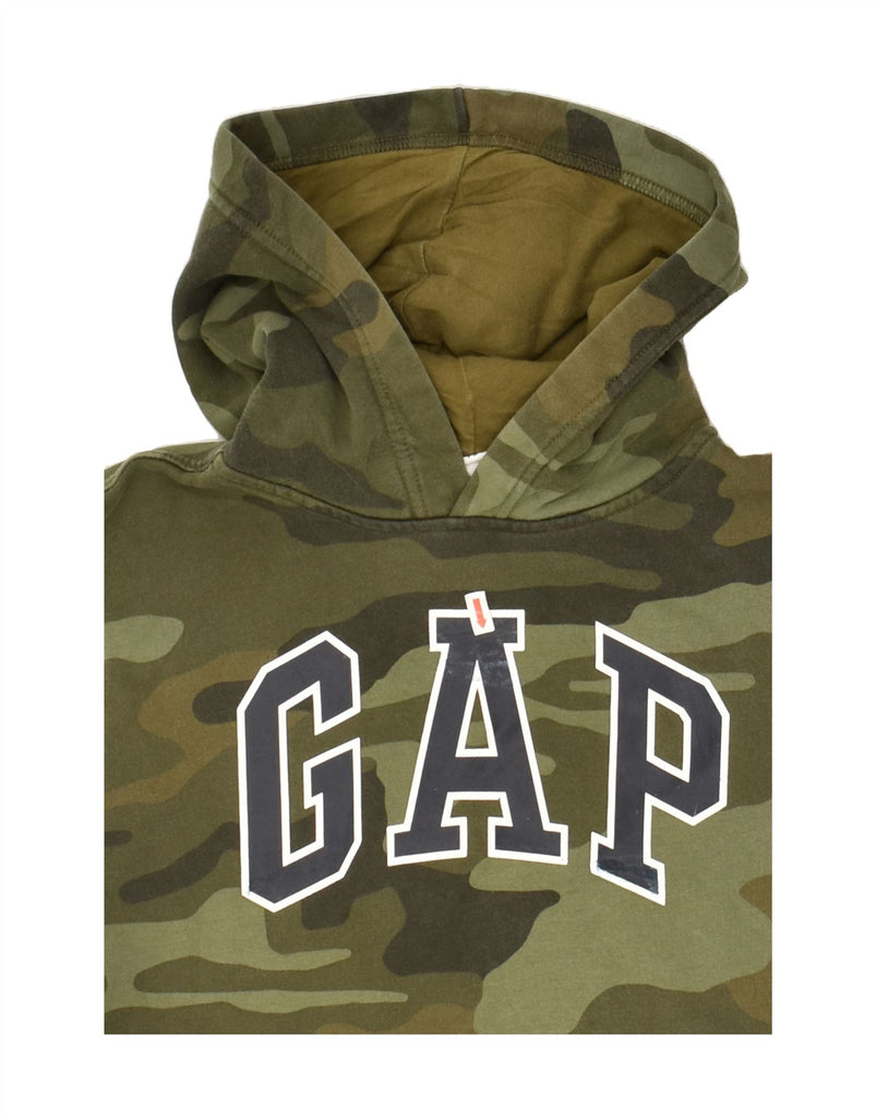 GAP Boys Graphic Hoodie Jumper 7-8 Years Medium  Khaki Camouflage Cotton | Vintage Gap | Thrift | Second-Hand Gap | Used Clothing | Messina Hembry 