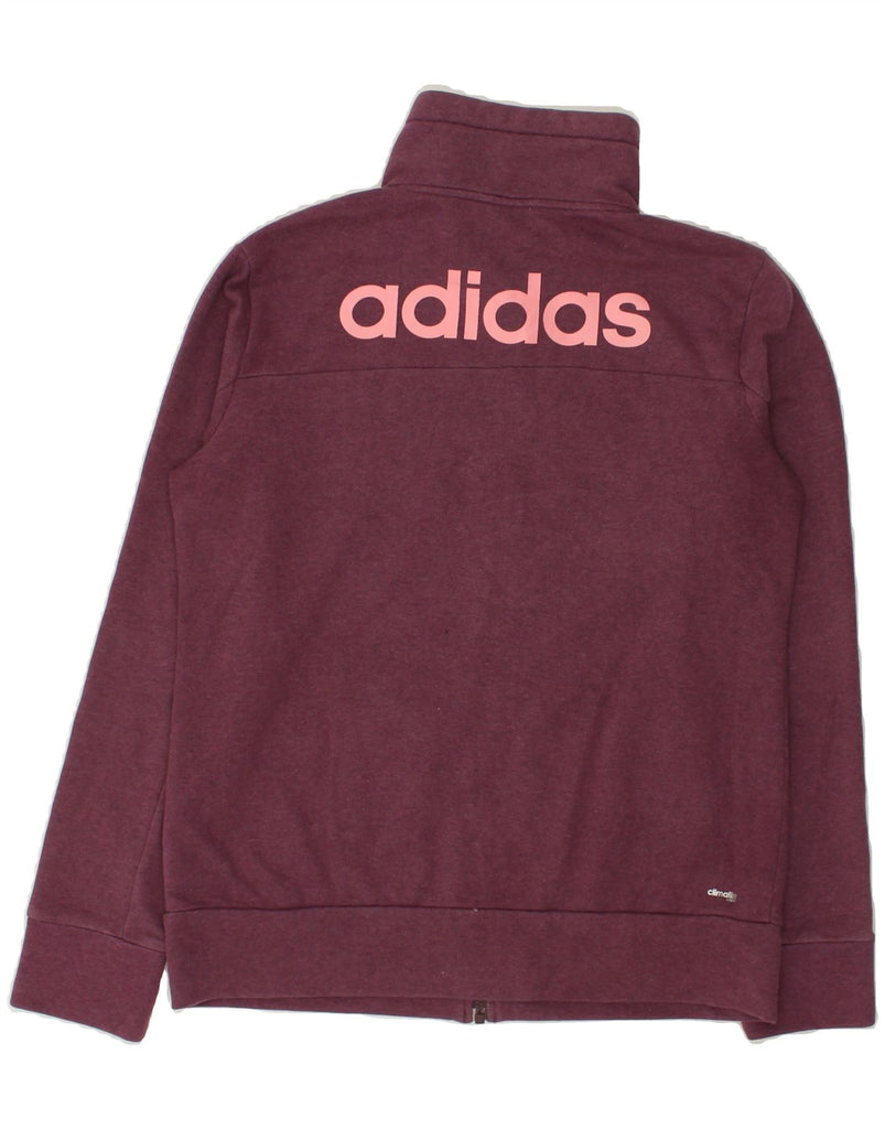 ADIDAS Womens Graphic Tracksuit Top Jacket UK 16/18 Large Burgundy Cotton | Vintage Adidas | Thrift | Second-Hand Adidas | Used Clothing | Messina Hembry 